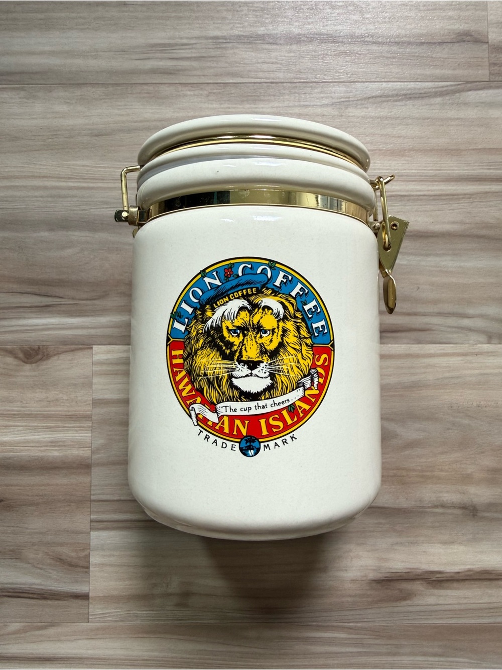 Lion Coffee Hawaiian Islands Ceramic Coffee Canister